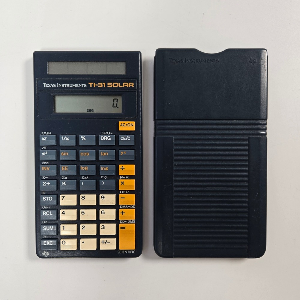 Texas Instruments TI-31 Solar Calculator Vtg Vintage‎ Scientific Case
